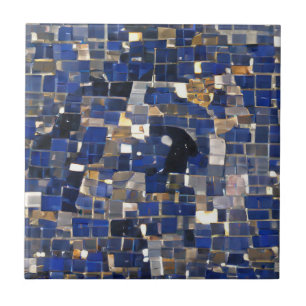 Carreau Art numérique en mosaïque bleu marine 