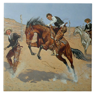 Carreau Art occidental de Frederick Remington « Tournez-le