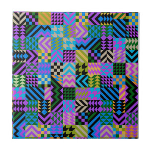 Carreau Art populaire tribal - Bleu