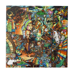 Carreau Art psychédélique plié par E