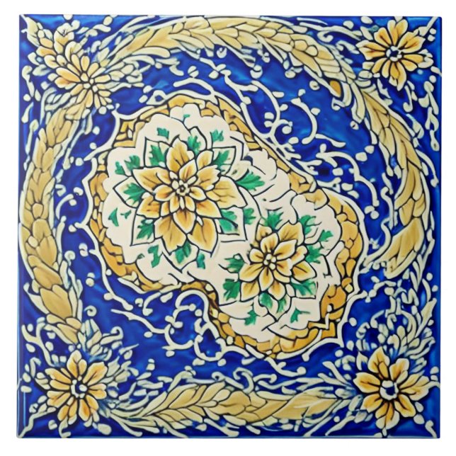 Carreau Art traditionnel de céramique adalusienne no 2 (Devant)
