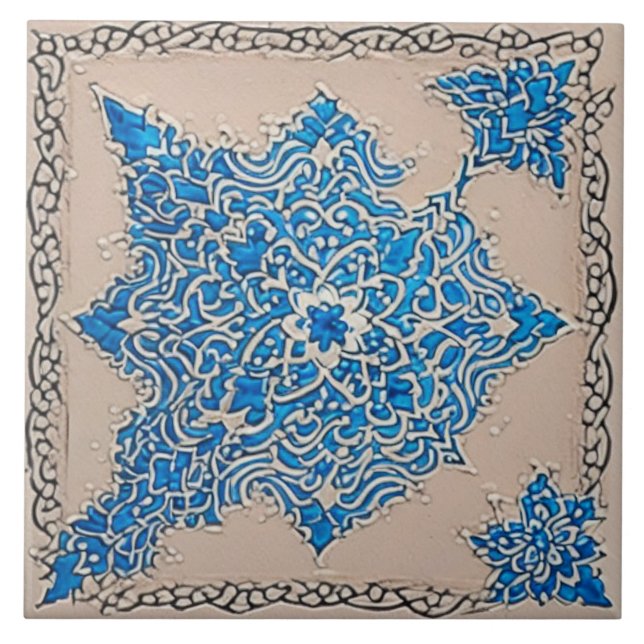 Carreau Art traditionnel de céramique adalusienne no 9 (Devant)