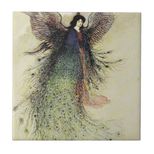 Carreau Art Victorien vintage, Rose par Walter Crane