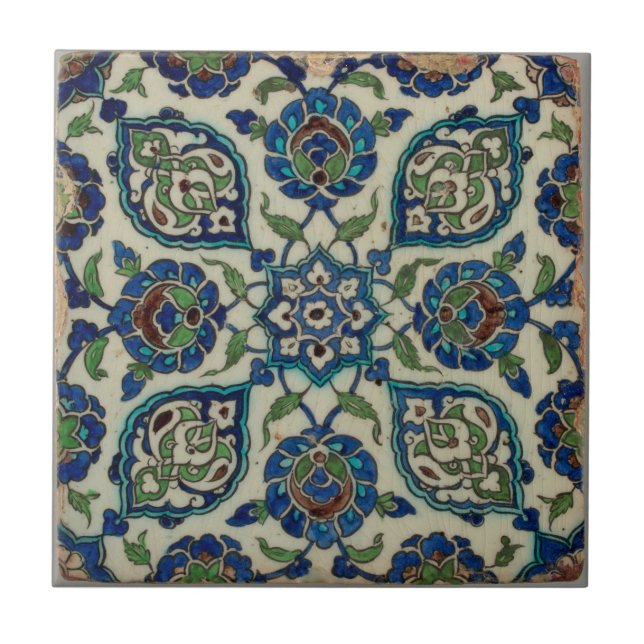 Carreau Artisanat Artésien européen bleu vert (Devant)