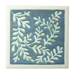 Carreau Artiste Carrelage en céramique, feuille Bleu & bla