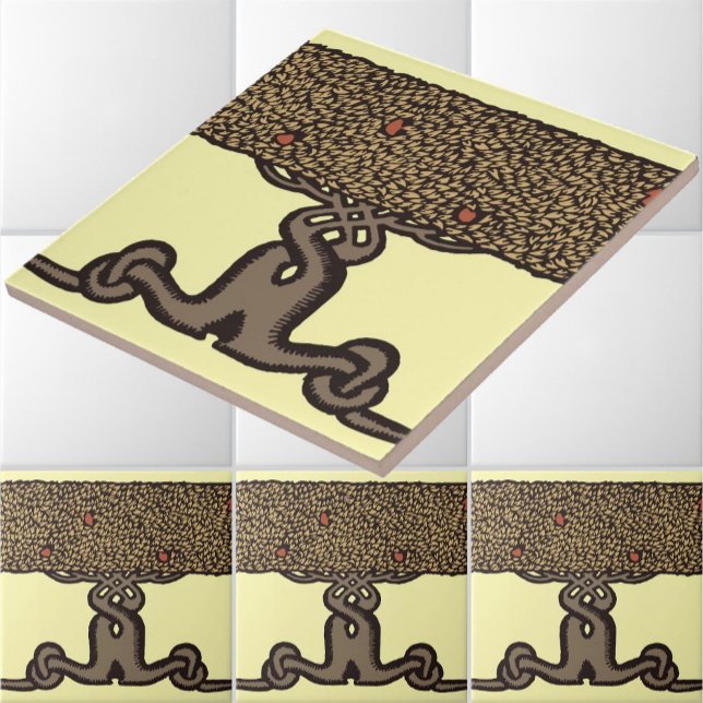 Carreau Arts Et Artisanat Vintage Roycroft Arbre Fruit Hai (Créateur téléchargé)