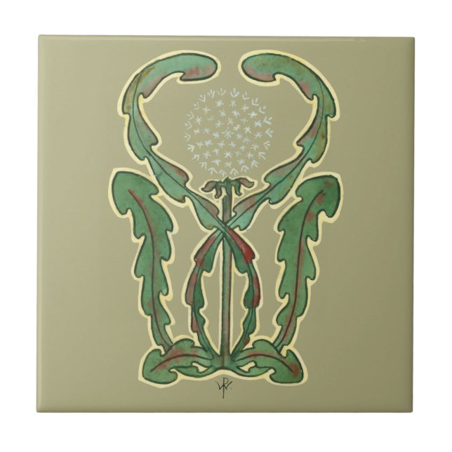 Carreau Arts Et Métiers D'Artisanat 1906 Flower Design (Devant)