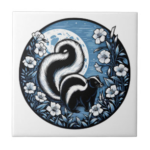 Carreau Artwork de Skunk Flower Skunks Floral