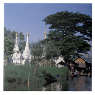 Carreau Asie, Myanmar, Inle Lake. Un marché flottant.