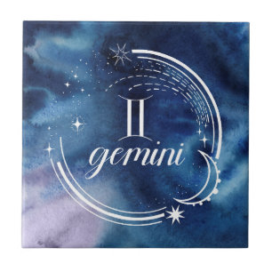 Carreau Astrologie aquarelle - Gemini