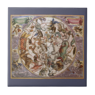Carreau Astronomie vintage, constellations du ciel du sud