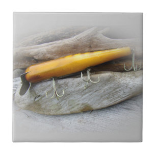 Carreau Attrait vintage de pêche d'eau de mer de l'atome