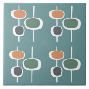 Carreau Attrayant tendance rétro 60s mignon bleu motif