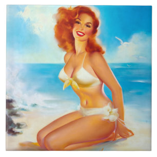Carreau Au Beach Pin Up