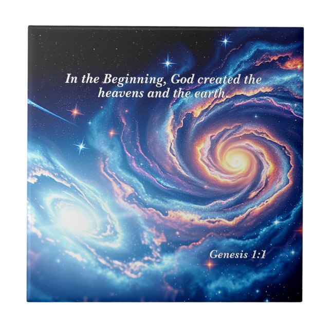 Carreau Au début, Dieu et Verse de création (Devant)