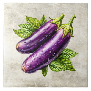 Carreau Aubergine Rustique Aquarelle Texture Fausse
