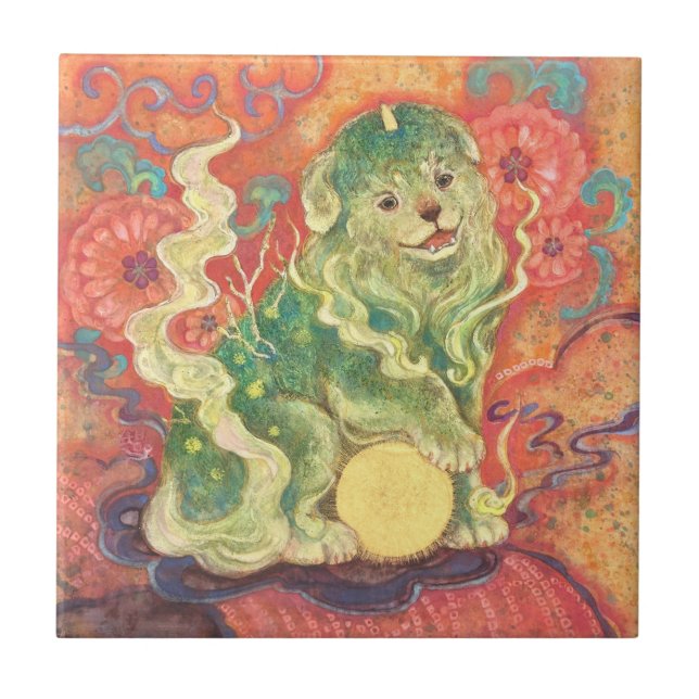 Carreau Auspicious Komainu: Guardian of Yuzen Dreams (A) (Devant)