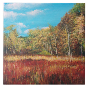 Carreau Automne Coloré Automne Paysage Peinture