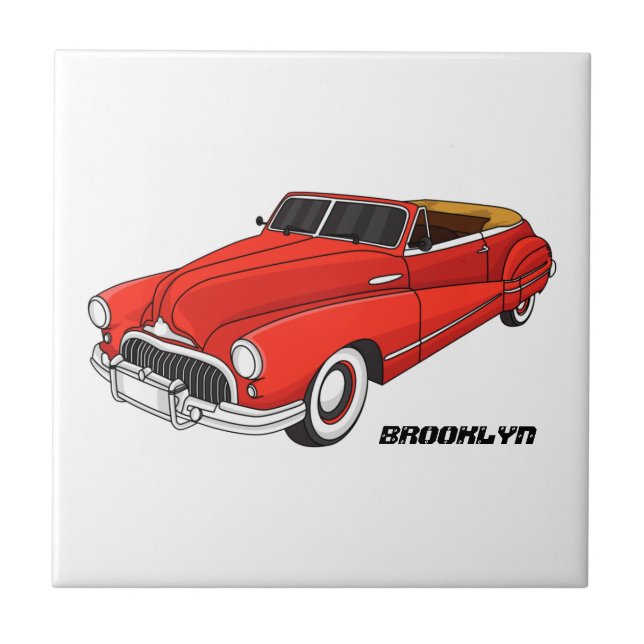 Carreau Automobile classique rouge 1948 (Devant)