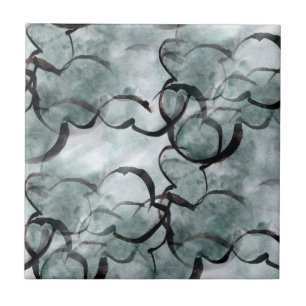 Carreau avant-garde d'art grise, peinture de main noire