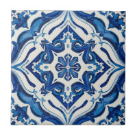 Azulejo bleu et blanc mosaïque vintage en vrac