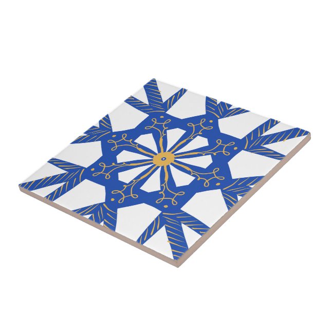 Carreau Azulejo Bleu Portugais Lisbonne Carrelage décorati (Côté)
