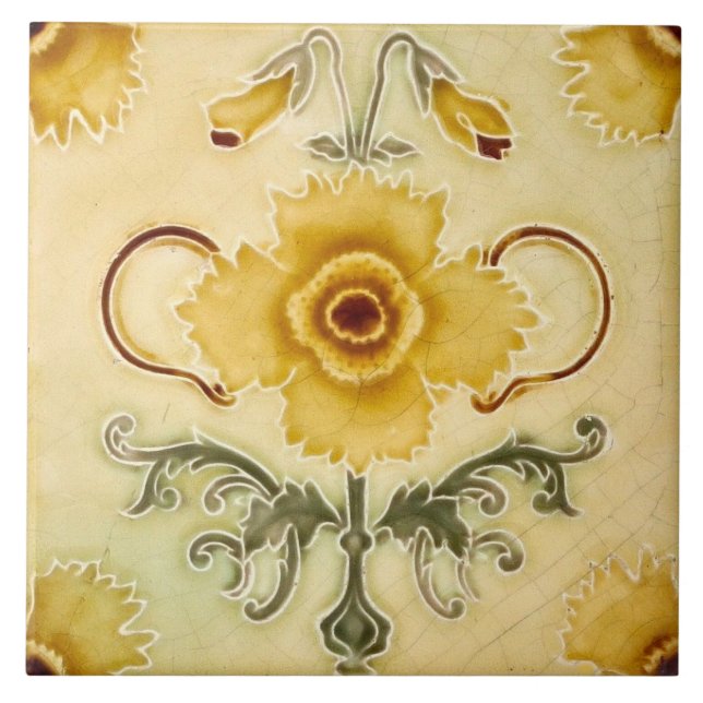 Carreau Azulejo Carrelage Art nouveau cheminée décorative (Devant)