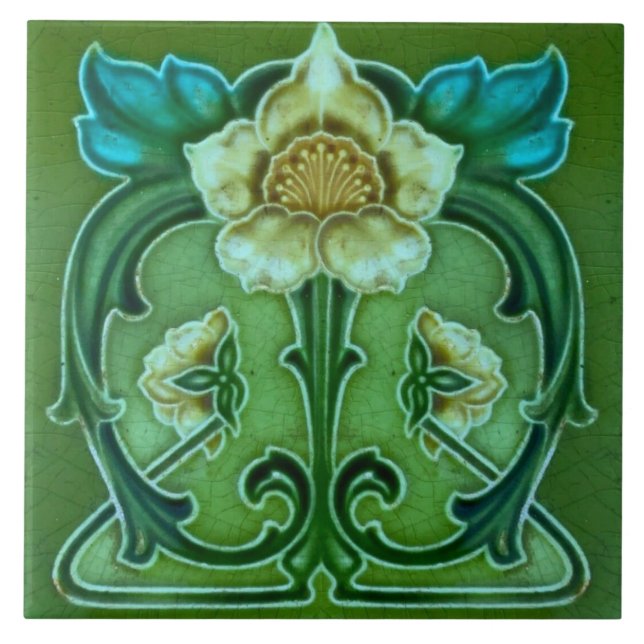 Carreau Azulejo Carrelage Art nouveau cheminée décorative (Devant)