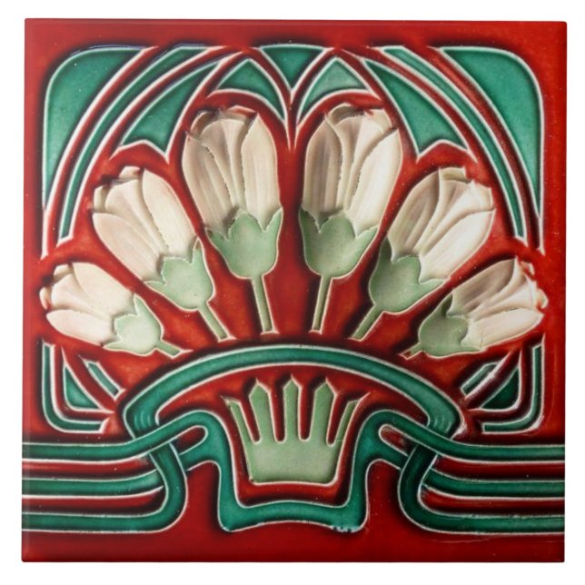 Carreau Azulejo Carrelage Art nouveau cheminée décorative (Devant)