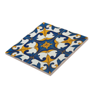 Carreau Azulejo Floraison Céleste