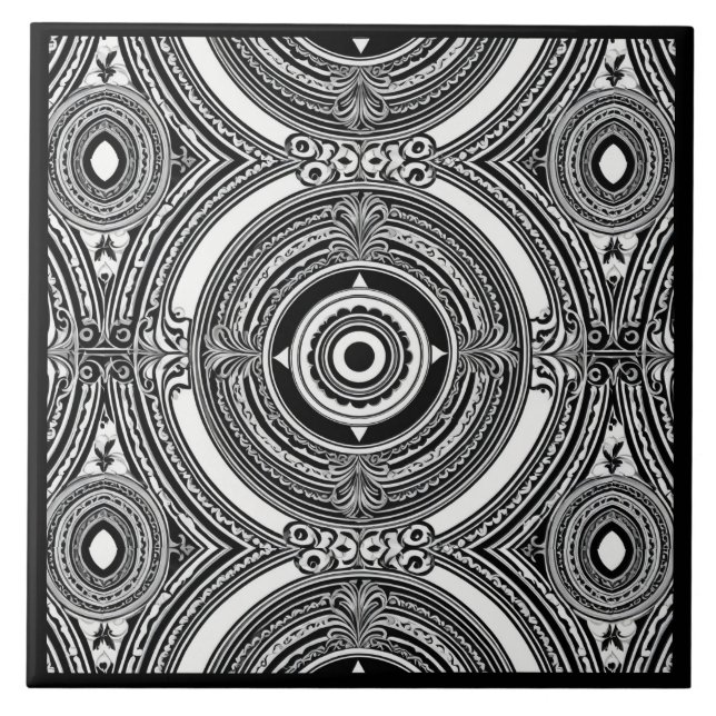 Carreau B&W Medallion Motif (Devant)