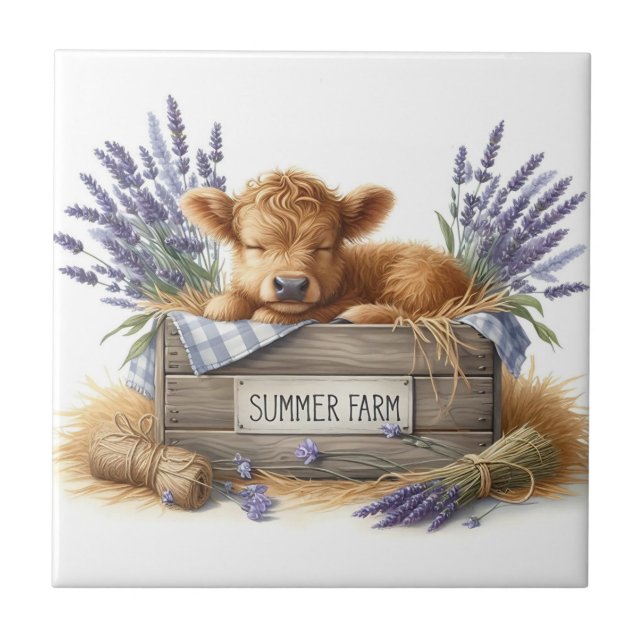 Carreau Baby Cow Ceramic Tile (Devant)