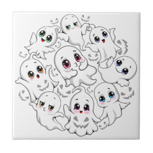 Carreau Baby Ghosts Éffrayant mignon Halloween humeur