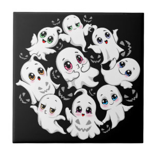 Carreau Baby Ghosts Éffrayant mignon Halloween humeur