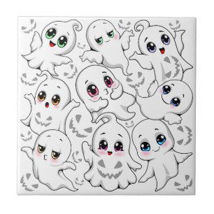 Carreau Baby Ghosts Éffrayant mignon Halloween humeur