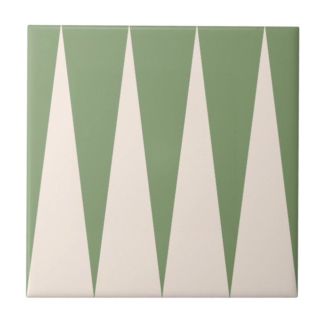 Carreau Backgammon Motif Olive Green Tile (Devant)