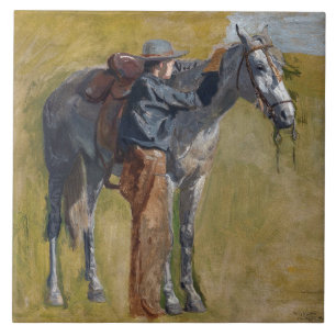 Carreau Badlands américaines : Cow-boy du Far West avec ch