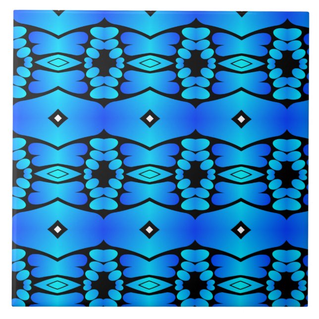 Carreau Bain de cuisine électrique bleu aqua noir (Devant)