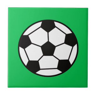 Carreau Bal De Football Drôle Sur Arrière - plan Vert