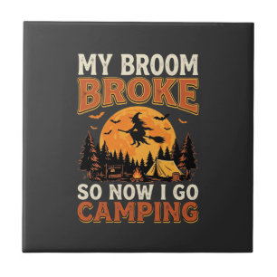 Carreau Balai de camping Halloween Design d'horreur vintag