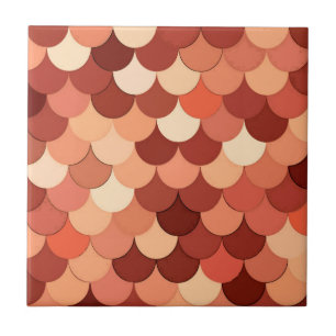 Carreau Balances de sirène, cuivre, Brown, crème et tan