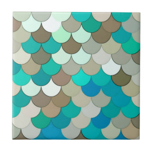 Carreau Balances de sirènes, Turquoise, Aqua, Taupe & Crèm