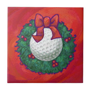 Carreau Ball de golf Fer de Noël en rouge