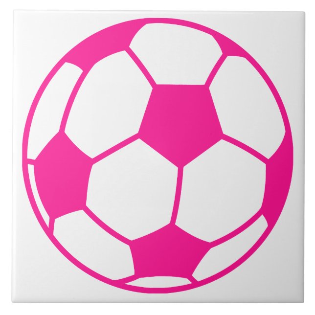 Carreau Balle de soccer rose chaud (Devant)