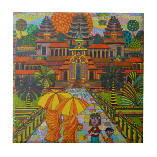 Carreau Ballon à air chaud au-dessus d'Angkor Vat