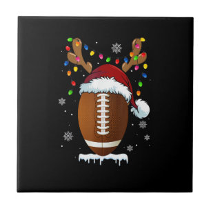 Carreau Ballon de football de Noël Santa Lights Drôle Garç