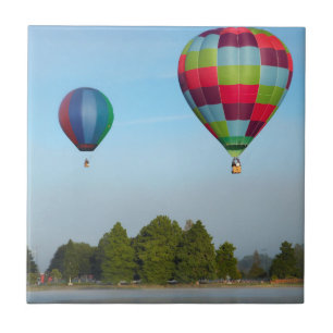 Carreau Ballons à air chaud au-dessus d'un lac, Nouvelle-Z