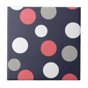 Carreau Balls Cercles Motif gris blanc corail rose