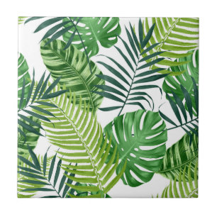 Carreau Banana Monstera Palm Green Feuilles tropicaux
