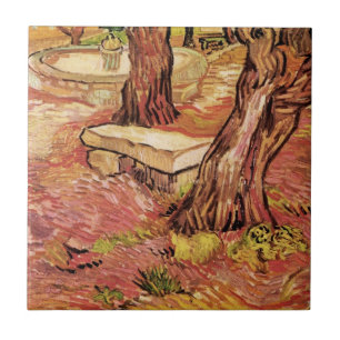 Carreau Banc de pierre de Van Gogh dans le jardin, hôpital